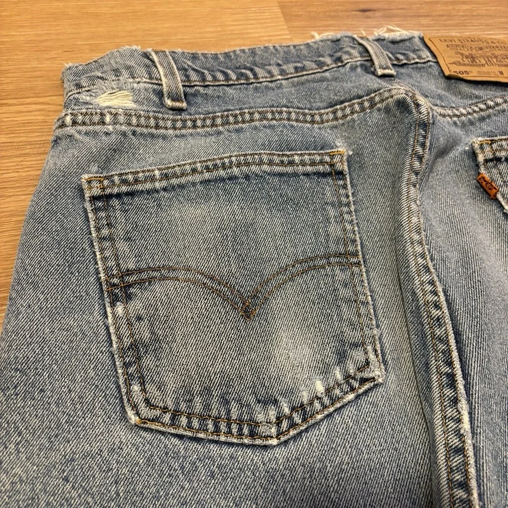 VTG 1997 Levis 505 Orange Tab Jeans Mens 34x31 Made In USA Distressed Faded 90s